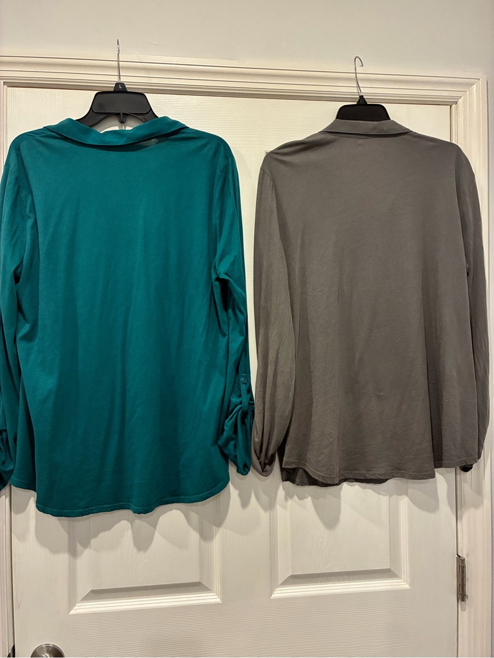 LOFT Teal Split-Neck Pullover Blouse - Picture 3 of 5